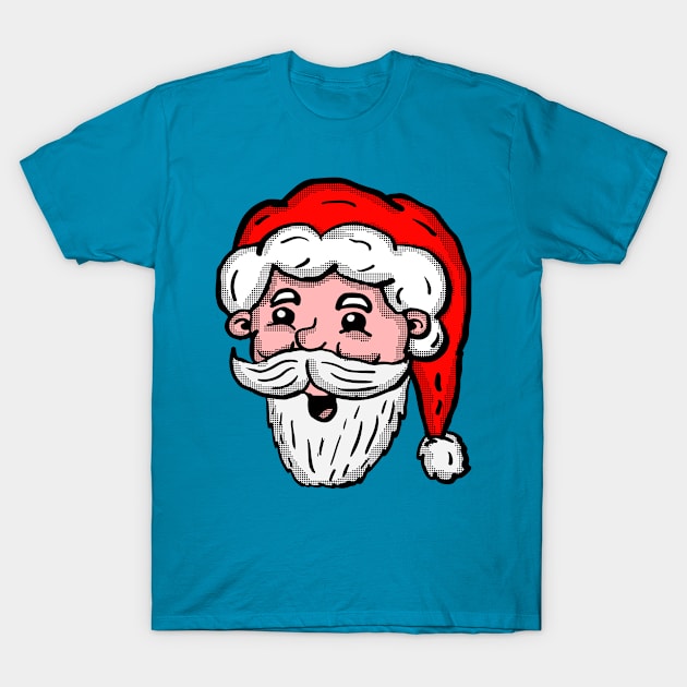 Cartoon Santa Head T-Shirt by Eric03091978